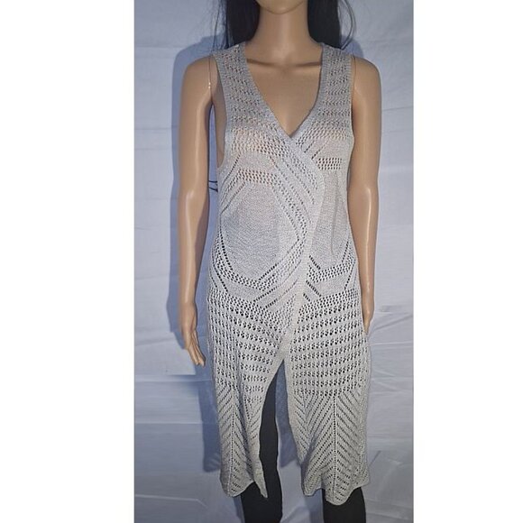 MORAL FIBER long knit vest, cream colored in size small - Picture 1 of 11